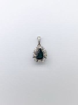 Safir ve Pırlantalı Kolye Ucu