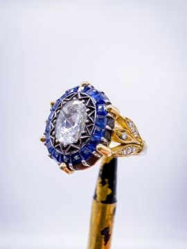 Sofia Elmaslı Safir Yüzük
