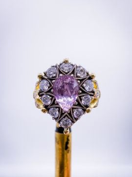 Aurora Pırlantalı Pink Safir Yüzük