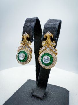 Diana Zümrütlü Elmas Küpe