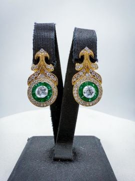 Diana Zümrütlü Elmas Küpe