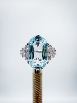 Pırlantalı Aquamarine Yüzük