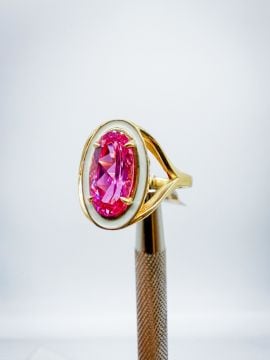 Oval Pink Safir Yüzük