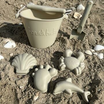 Scrunch Bucket Schaufel Sand-Set – Grau