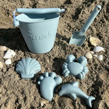 Scrunch Bucket Shovel Sand Set - Blue