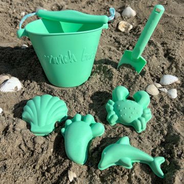 Scrunch Bucket Shovel Sand Set - Light Green