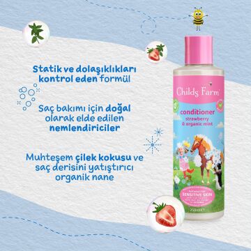 Childs Farm Çilek ve Organik Nane Özlü Çocuk Saç Krem 250ml