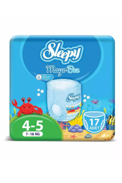 Myminibaby Başlangıç Seviye Yüzme Kolluk-Sleepy Mayo KÜLOT Bez 4-5 Numara Junior 17 Adet (7-18kg)