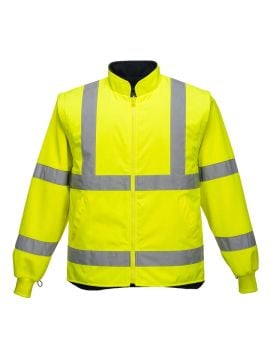 S766 - Temel 5-in-1 Çift Renk Hi-Vis Ceket Sarı/Lacivert