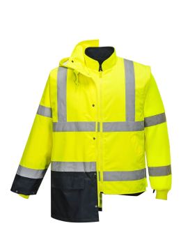 S766 - Temel 5-in-1 Çift Renk Hi-Vis Ceket Sarı/Lacivert