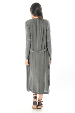 Etnik Başak Viskon Kaftan - Siyah