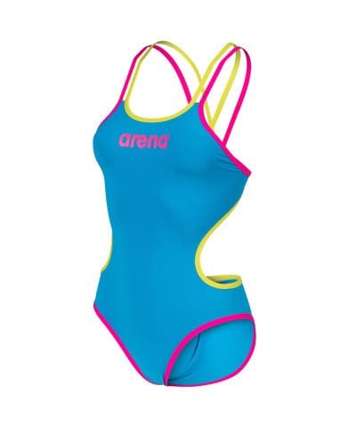 W ARENA ONE DOUBLE CROSS BACK KADIN YÜZÜCÜ MAYOSU / TURQUOISE-FLUO PIN