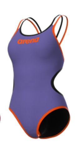 W ARENA ONE DOUBLE CROSS BACK KADIN YÜZÜCÜ MAYOSU / LAVANDA-FLUO ORANGE-BLACK