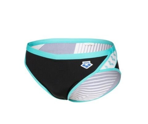 MEN'S ARENA ICONS SWIM BRIEFS LOGO ERKEK YÜZÜCÜ MAYOSU /BLACK-WHITE-BLUE DIAMOND