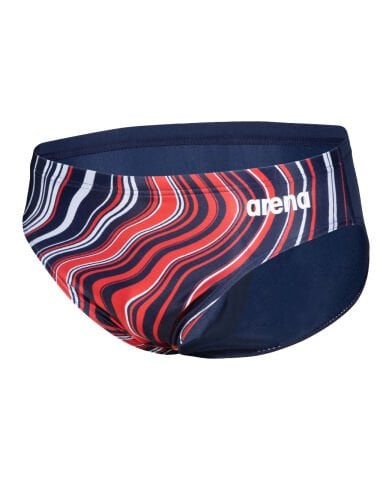 MEN'S SWIM BRIEFS MARBLED ERKEK YÜZÜCÜ MAYOSU / NAVY-RED MULTI