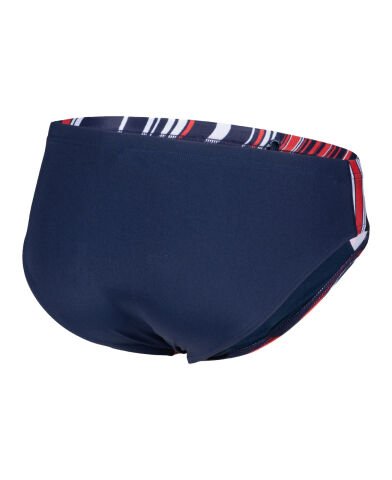 MEN'S SWIM BRIEFS MARBLED ERKEK YÜZÜCÜ MAYOSU / NAVY-RED MULTI