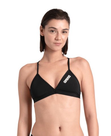 WOMENS TEAM SWIM TOP TIE BACK SOLID/BLACK KADIN ÜÇGEN BİKİNİ ÜSTÜ