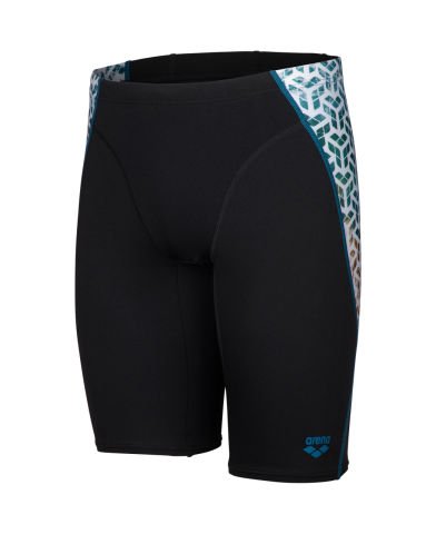 MEN'S ARENA PLANET WATER SWIM JAMMER/ BLACK-WHITE MULTI