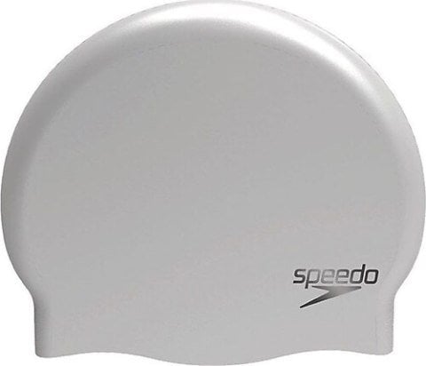 SPEEDO JUNIOR PLAIN MOULDED SILICONE CAP / GREY