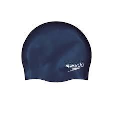 SPEEDO JUNIOR PLAIN MOULDED SILICONE CAP / NAVY