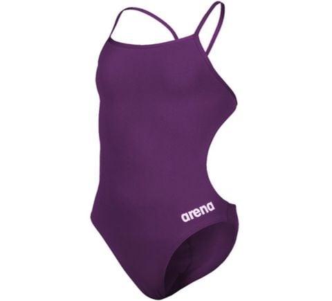 G TEAM SWIMSUIT CHALLANGE SOLID KIZ ÇOCUK YÜZÜCÜ MAYOSU / PLUM-WHITE