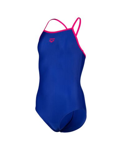 GIRLS ARENA SWIMSUIT LIGHT DROP BACK SOLID KIZ ÇOCUK YÜZÜCÜ MAYOSU/NEON BLUE-FREAK ROSE