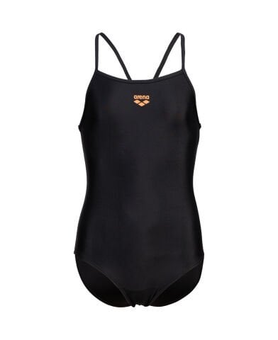 GIRLS ARENA SWIMSUIT LIGHT DROP BACK SOLID KIZ ÇOCUK YÜZÜCÜ MAYOSU/BLACK-BLACK