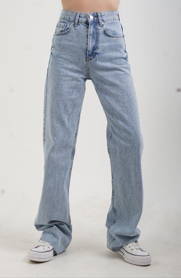 Buz Mavi Straight Fit Jean Pantolon