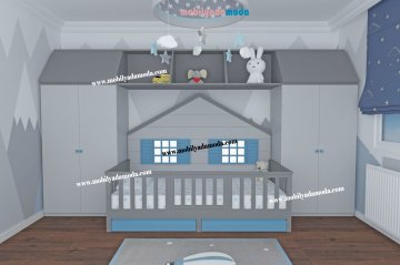Montessori Dolaplar Arası Karyolalı Bebek&Çocuk Odası