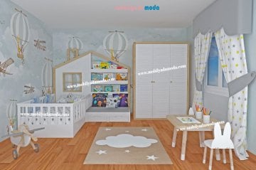 Özel Tasarım Sedirli Bebek&Çocuk&Genç Odası