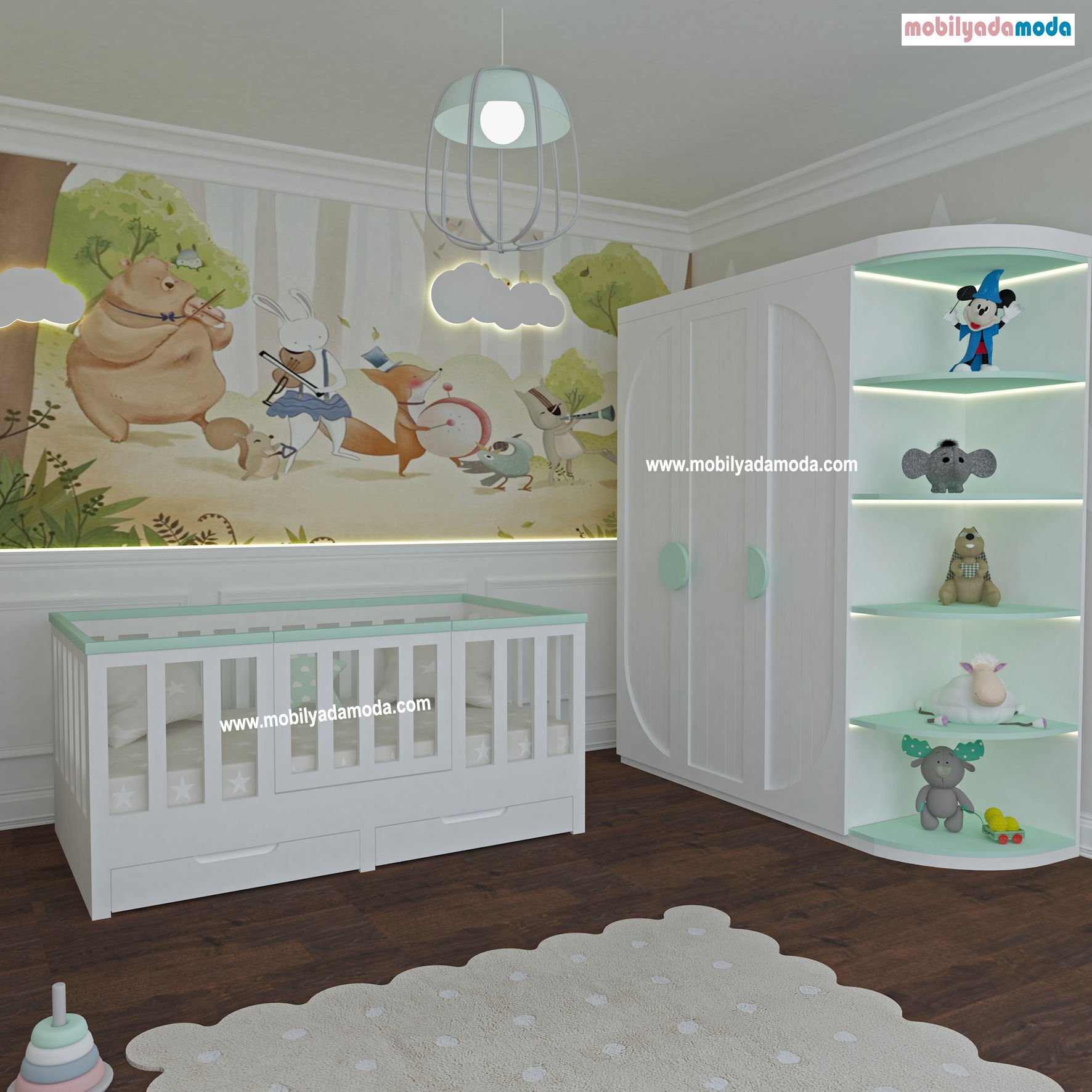 Montessori Bebek Odası- Raflı Dolaplı