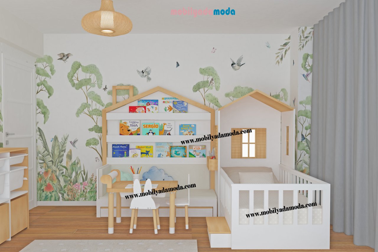 Montessori Başucu Çatılı Bebek&Çocuk Odası