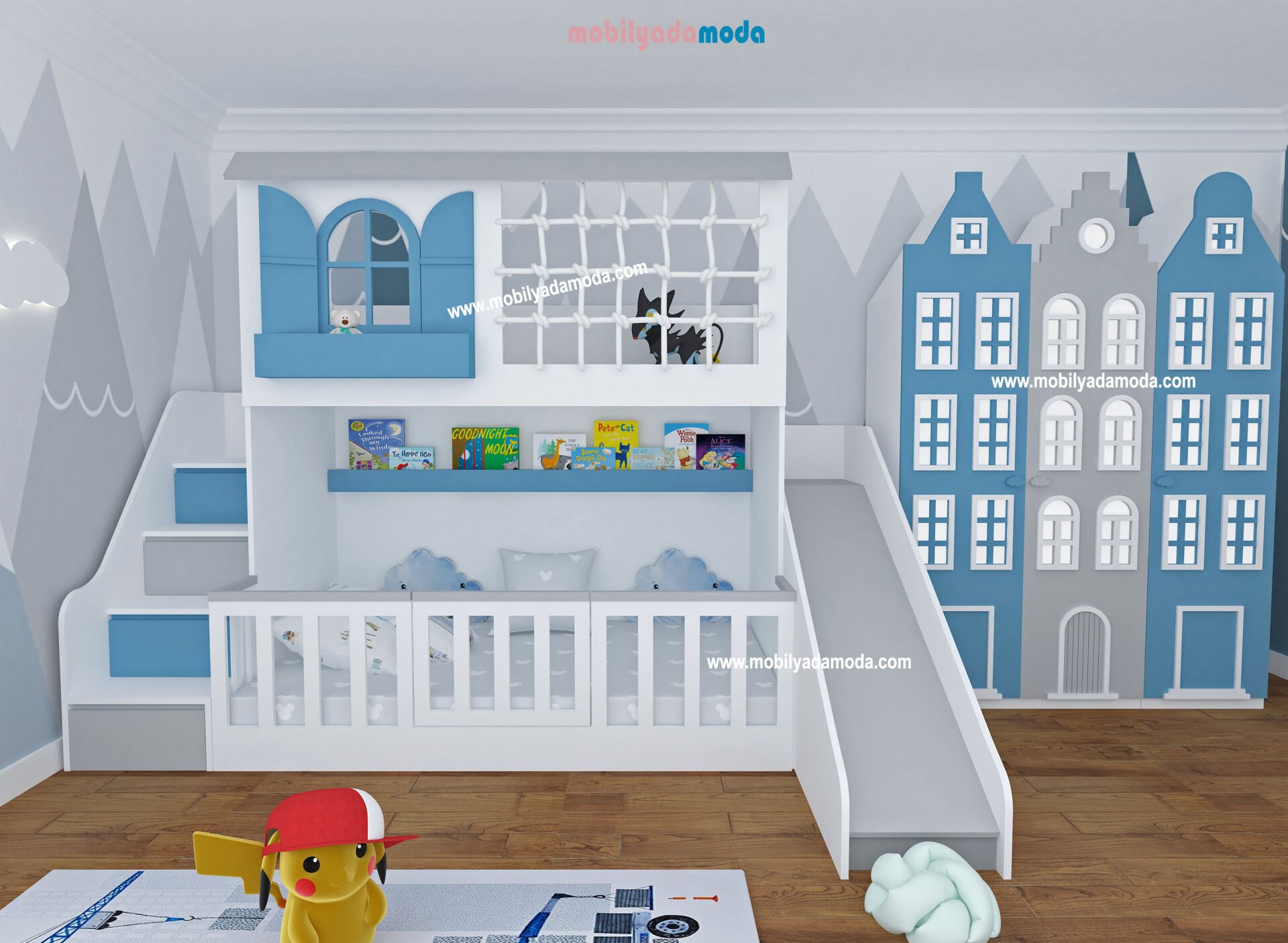 Montessori Kaydıraklı Erkek Çocuk Odası