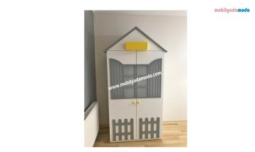 2 Kapılı Montessori Dolabı, Ev Çatılı Dolap