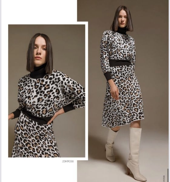 LEOPAR TRİKO ELBİSE