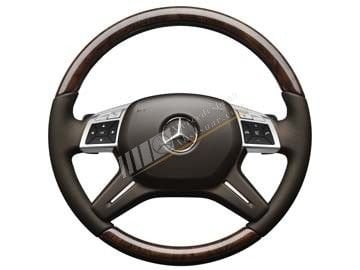 Mercedes Benz Gül Kaplama Ahşap Deri Direksiyon Kahverengi