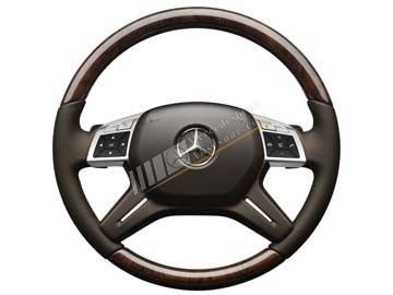 Mercedes Benz Gül Kaplama Ahşap Deri Direksiyon Kahverengi