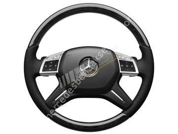 Mercedes Benz Siyah Kavak Ahşap Deri Direksiyon Siyah Titreşimli
