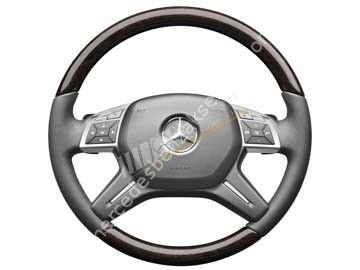 Mercedes Benz Okaliptüs Ahşap Deri Direksiyon Siyah