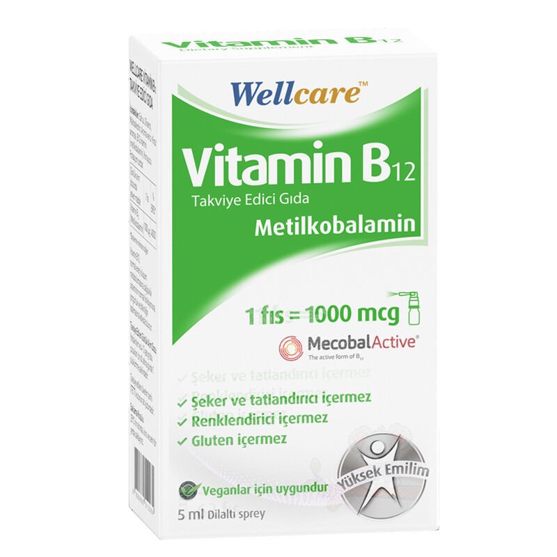 Wellcare Vitamin B12 Takviye Edici Gıda 5ml +/