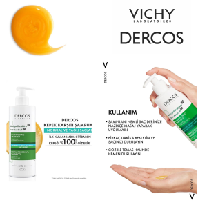 VICHY DERCOS KEPEĞE KARŞI ŞAMPUAN NORMAL VE YAĞLI SAÇLAR 390 ML