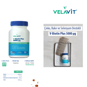 VELAVIT V-BIOTIN PLUS 5000 MCG 60 TABLET