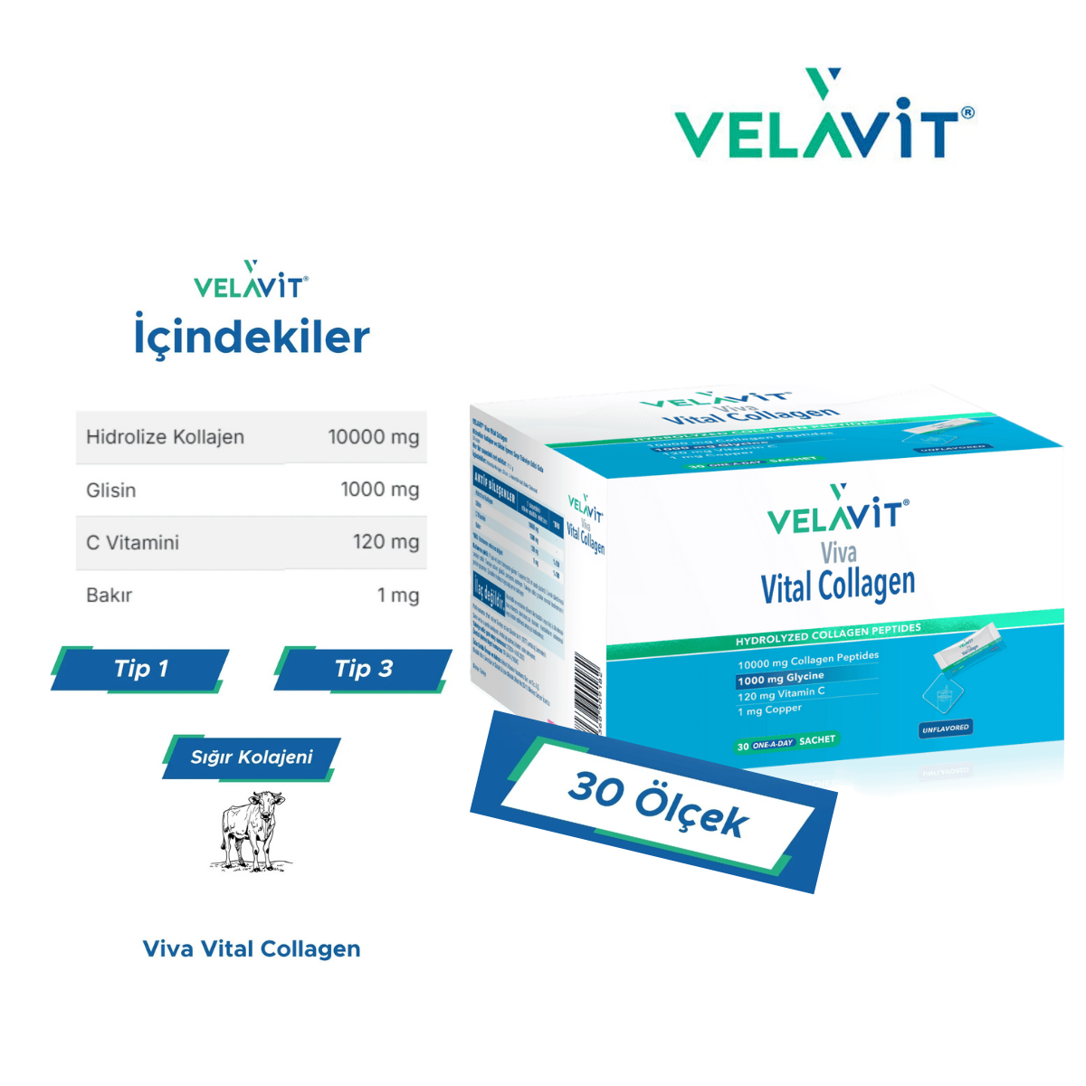 VELAVIT VIVA VITAL COLLAGEN 30 ŞASE