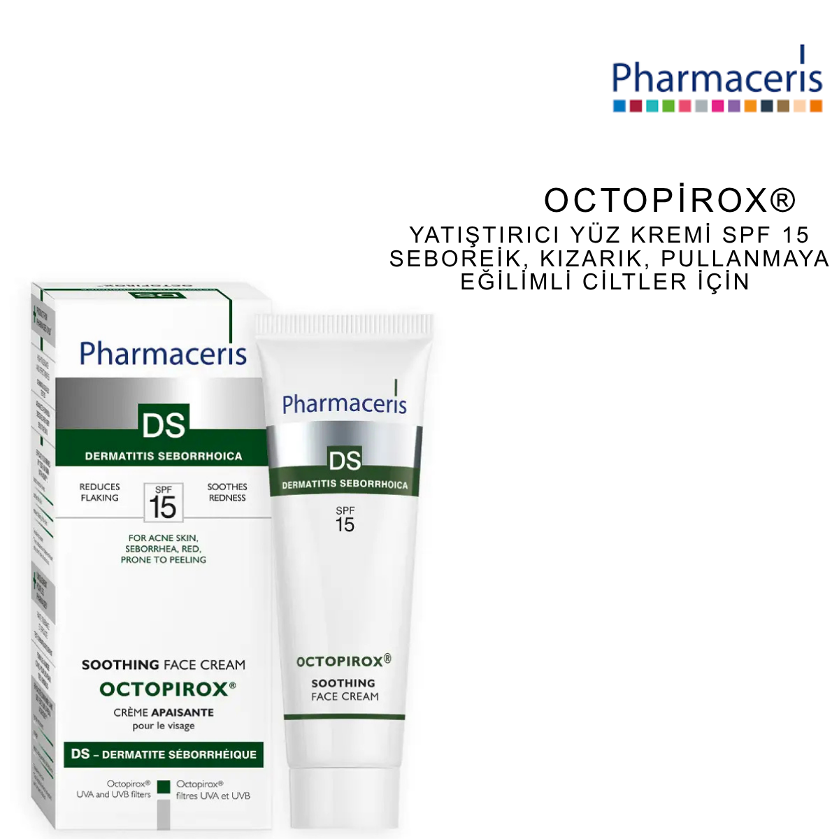 PHARMACERIS OCTOPIROX YATIŞTIRICI YÜZ KREMİ SPF 15 30 ML