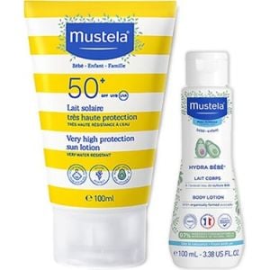 Mustela SPF 50+ Çok Yüksek Koruma Faktörlü Güneş Losyonu 100 ml+Vücut Losyonu Hediyeli!