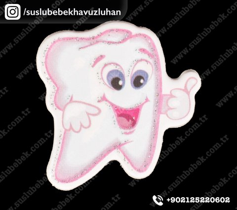 Büyük Sevimli Diş Sticker 12'li Pakette