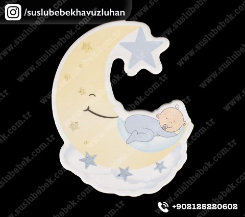 Büyük Ayda Uyuyan Bebek Sticker 12'li Paket