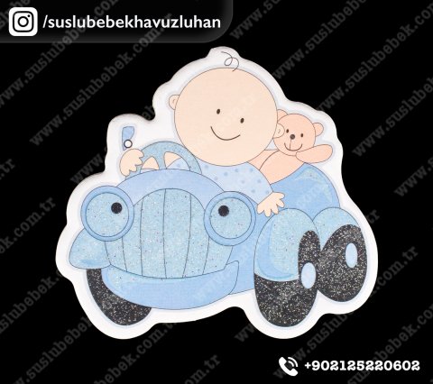 Büyük Arabada Bebek Sticker 12'li Pakette