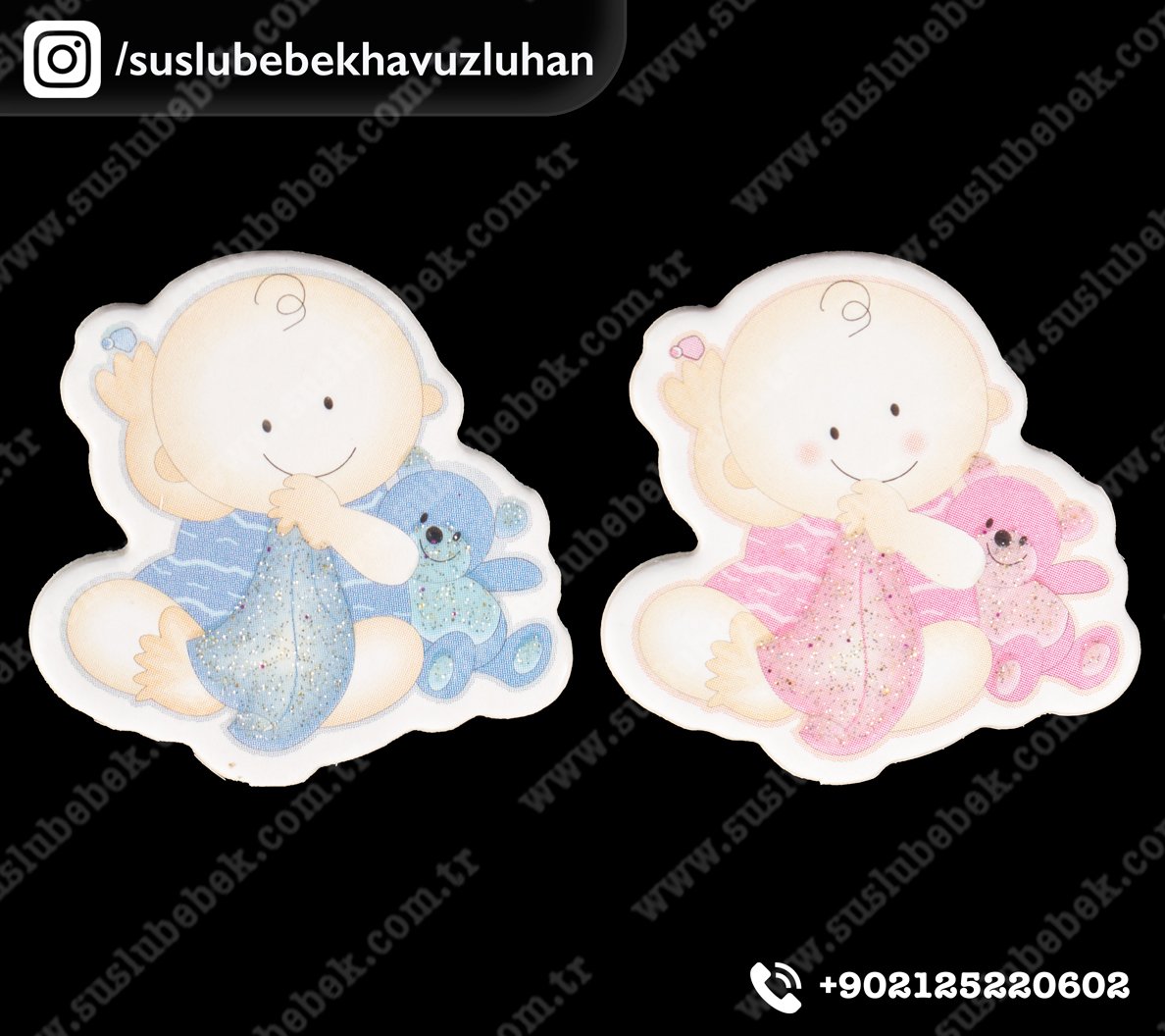 Büyük Mendilli Ayıcıklı Bebek Sticker 12'Lİ Paket