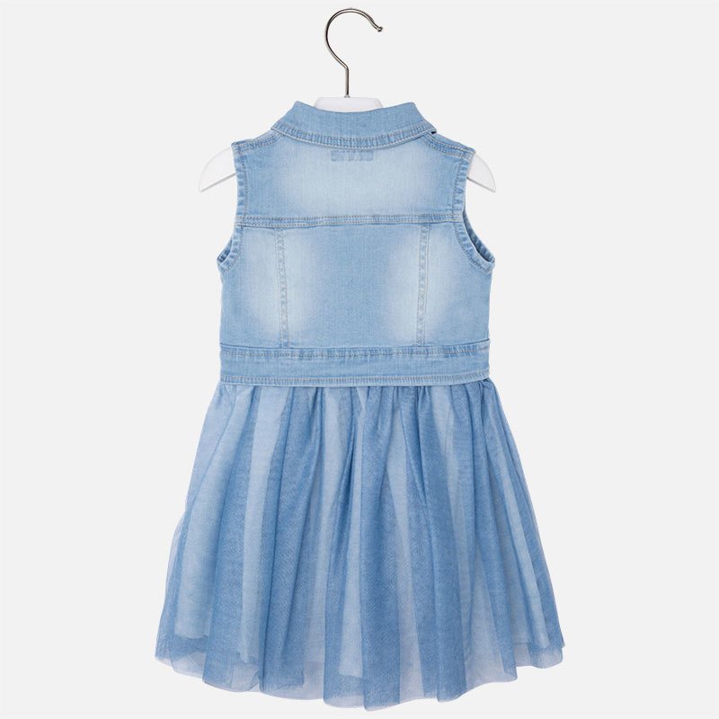 DENIM TÜLLÜ ELBİSE